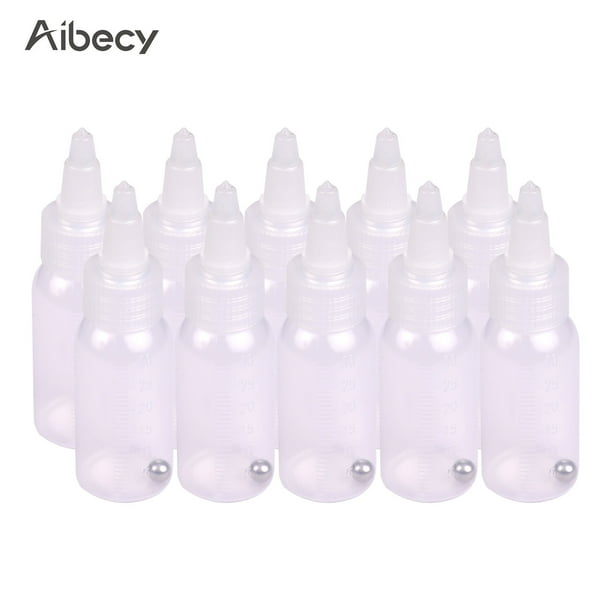10 Pcs Plastic Airbrush Paint Bottles Dual Action 35cc Siphon Feed w// Scale Line